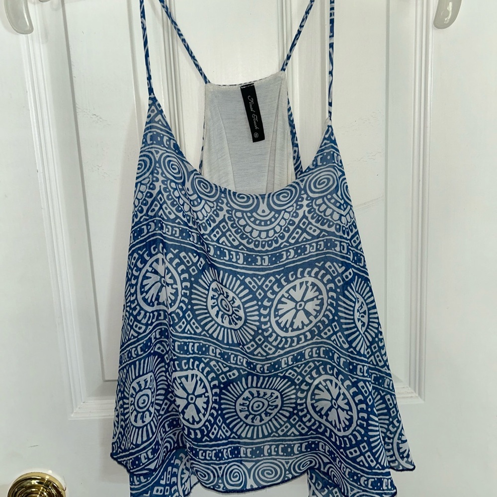 Blue and White Tank Top